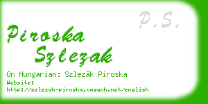 piroska szlezak business card